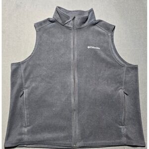 Columbia Mens 4XT Tall Gray Fleece Vest Full Zip Sleeveless Outdoor Activewear